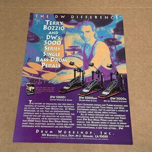 Terry Bozzio of Missing Persons - DW PEDALS - 1994 Print Advertisement